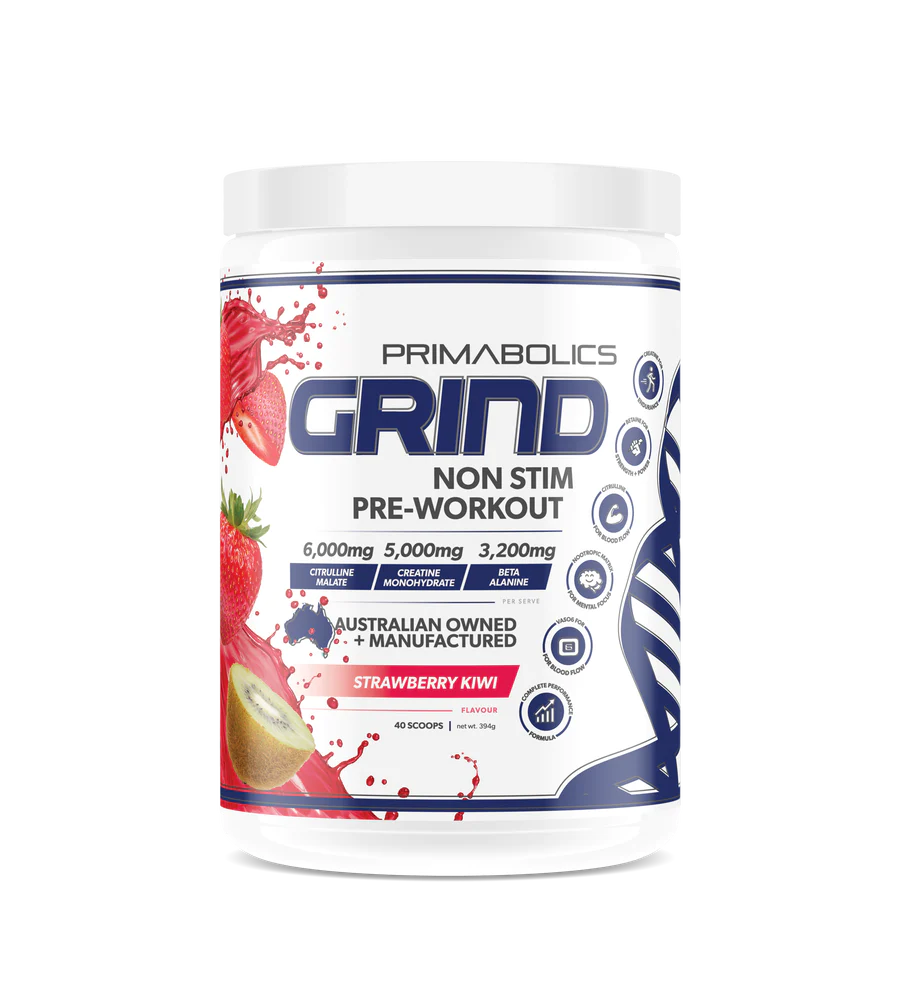Grind Non-Stim Pre-Workout Powder - Natural Energy & Focus Booster for Gym, Running & Fitness | Vegan, Keto-Friendly