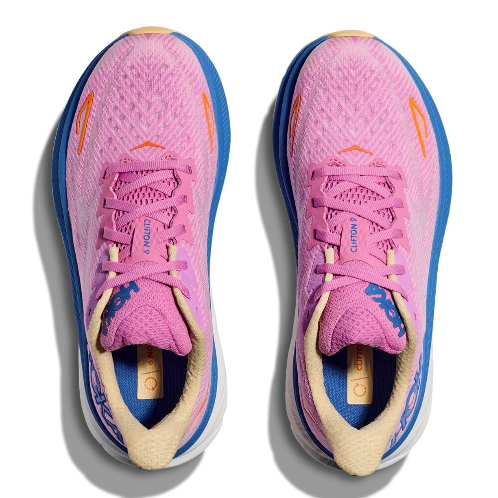 Hoka Women's Clifton 9 Wide Running Shoes - Lightweight Cushioned Sneakers for Road Running, Jogging & Walking - Comfortable Athletic Shoes for Women with Arch Support
