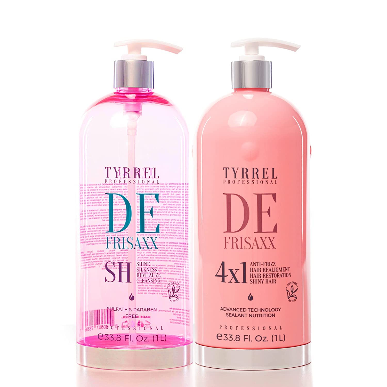 Tyrrel Professional Defrisaxx 4X1 Defrizz Straightening Treatment for Frizzy Hair - Salon Quality Smoothing & Styling Solution for Home Use