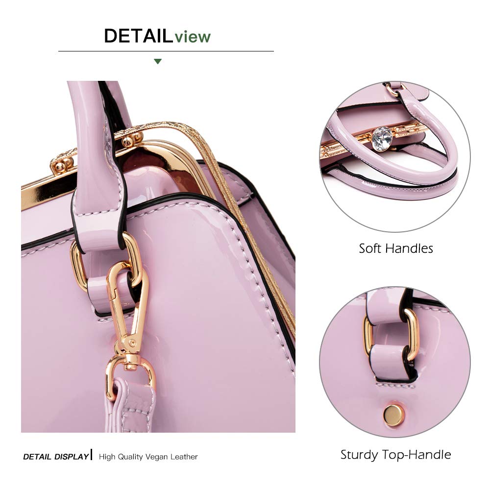LJOSEIND Shiny Patent Leather Handbag for Women - Fashionable Shoulder Bag & Satchel Purse with Top Handle | Perfect for Work, Party & Daily Use