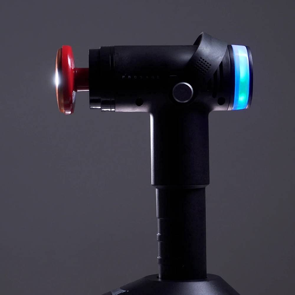 Evertone Prosage Thermo Percussion Massage Gun with Dual Warm-Up Technology - 8 Interchangeable Hot/Cold Heads for Muscle Recovery, Pain Relief & Inflammation - Deep Tissue Massager with Ergonomic Handle (Black) SB-123 - Perfect for Post-Workout Recovery, Physical Therapy & Home Relaxation