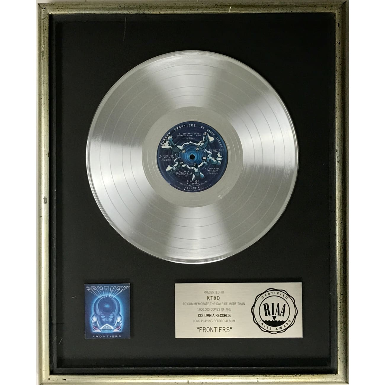 Journey Frontiers RIAA Platinum LP Award - Certified Music Collectible for Fans & Display - Perfect for Home Decor, Music Room, or Office Display