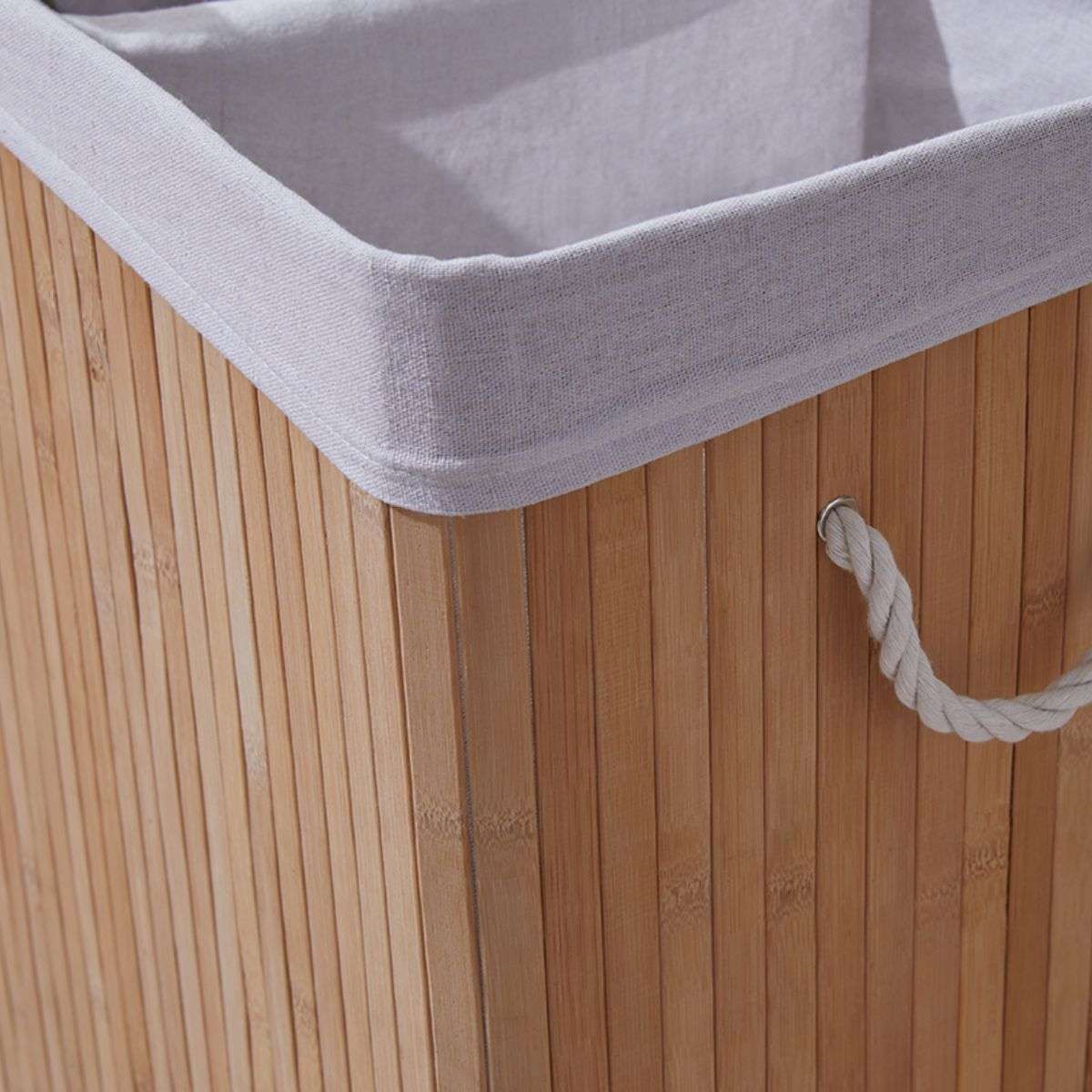 Kata Double Laundry Hamper - 2 Compartment Clothes Basket for Dirty & Clean Clothes - Perfect for Bedroom, Bathroom, Dorm & Laundry Room Organization