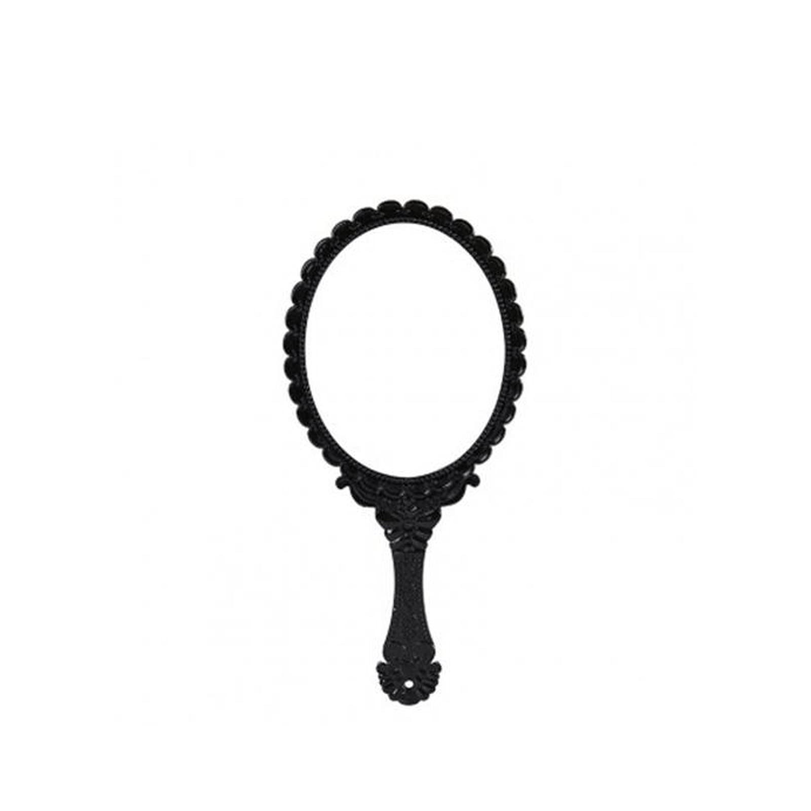 SHKI Portable Handheld Makeup Mirror with Comfortable Handle - ABS Plastic, Lightweight & Durable - Perfect for Travel, Home, Salon & Gifting (Black)