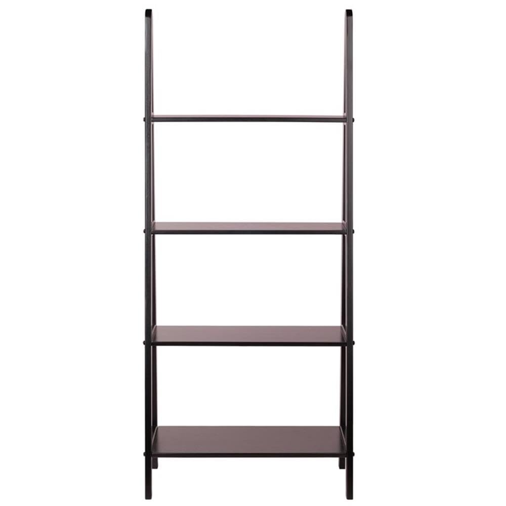 Pemberly Row 4-Tier A-Frame Solid Wood Bookshelf - Espresso Finish for Living Room, Office, or Library Storage