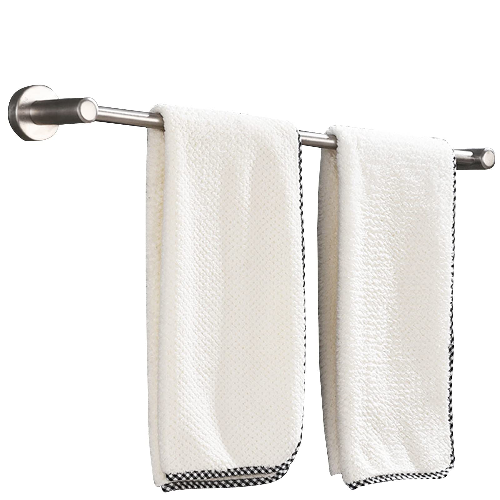 Stainless Steel Towel Bar Rail - 30cm to 120cm Adjustable Drilled Installation Bathroom Towel Holder - Anti-Rust Single Rod Multi-Functional Shower & Kitchen Towel Rack (60cm/23.6inch) - Perfect for Hanging Bath Towels, Hand Towels & Robes in Modern Homes