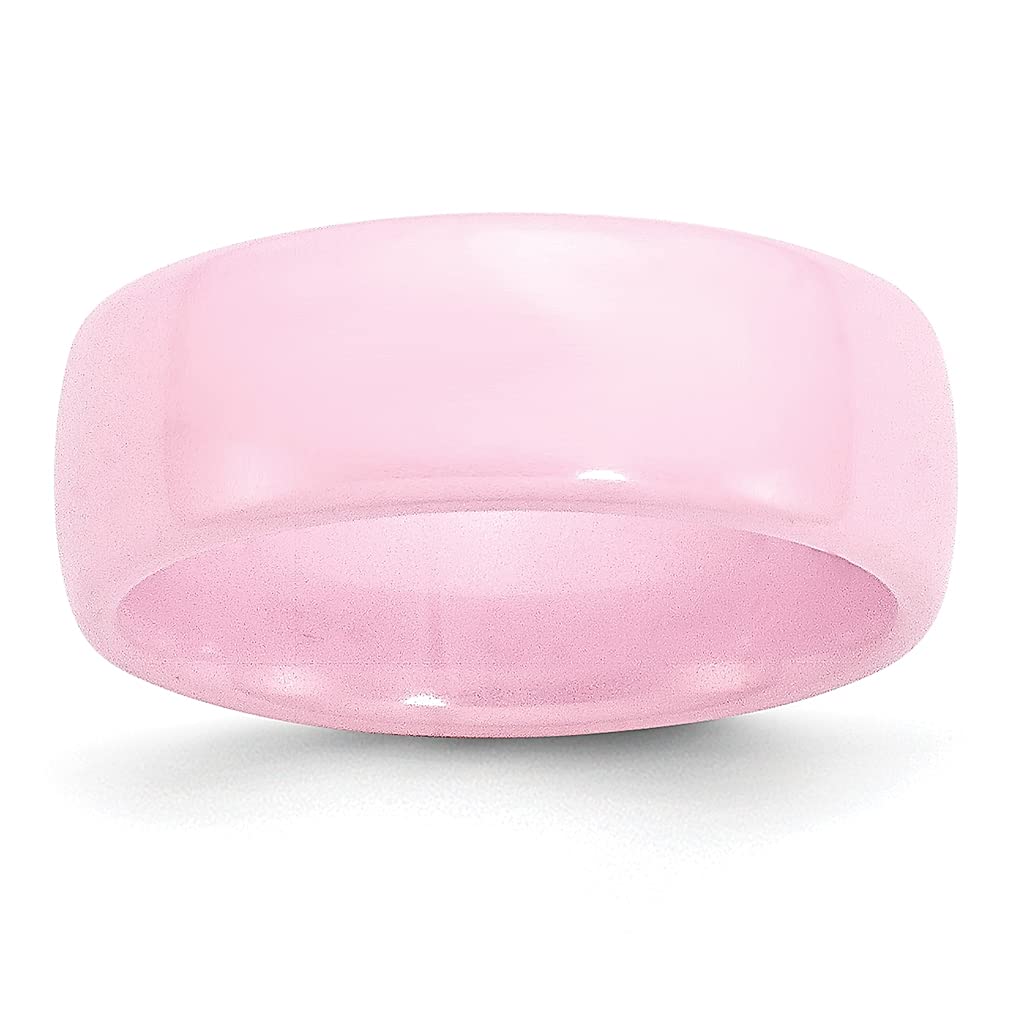 ICE CARATS 8mm Pink Ceramic Dome Band Ring - Classic Wedding Jewelry for Women, Elegant Fashion Accessory, Perfect Gift for Her | Ideal for Engagements, Anniversaries & Special Occasions