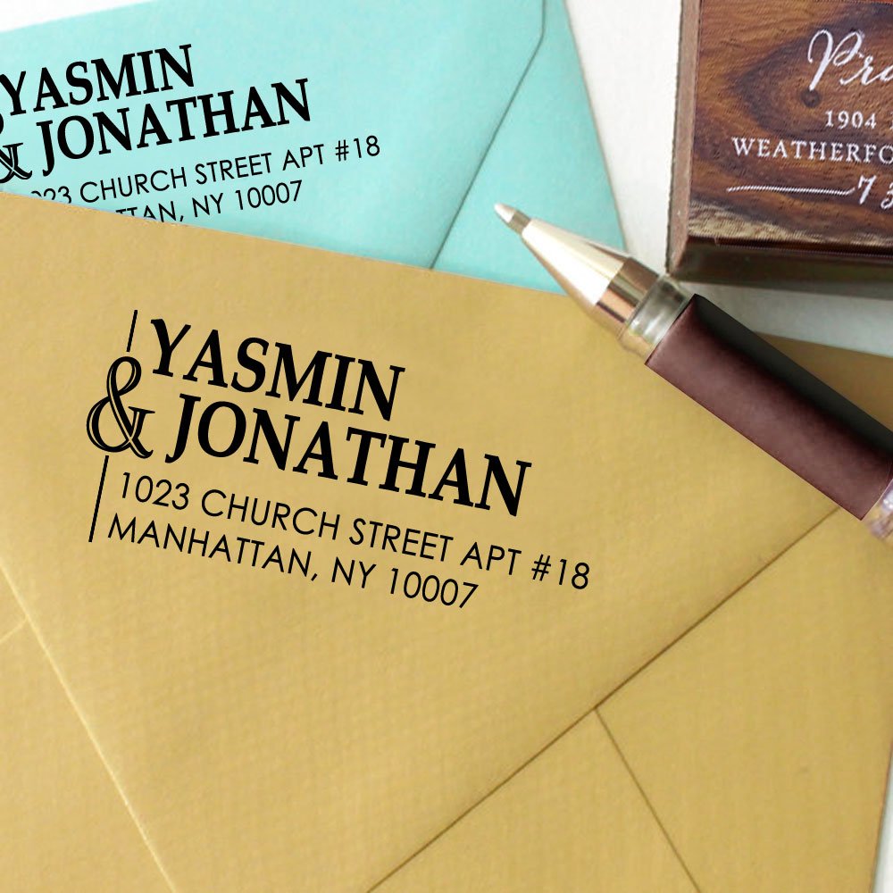 Custom Self-Inking Rubber Stamp - Personalized Family Return Address Stamp for Wedding Invitations, Thank You Cards & Envelopes | Perfect Wedding Gift & Home Office Essential