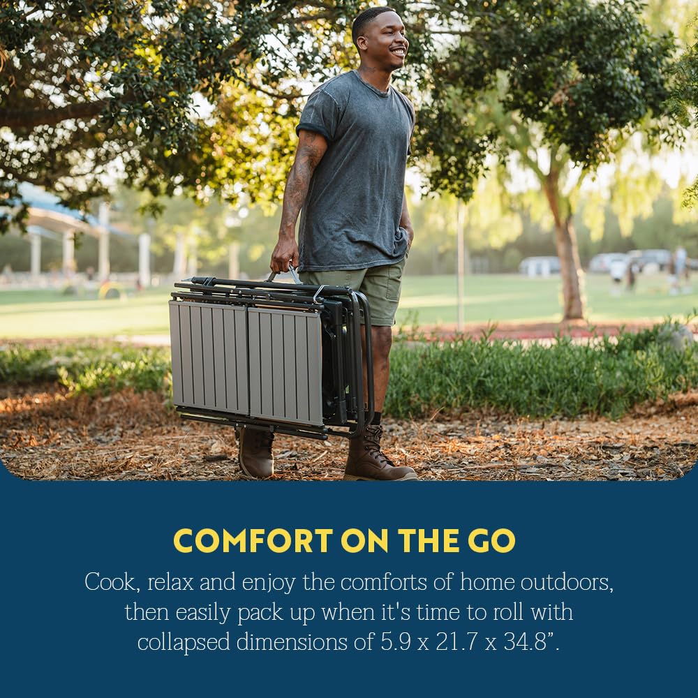 GCI OUTDOOR Master Cook Station - Portable Folding Camping Kitchen Table with Soft Shell Sink, Heat Resistant Tabletop & Adjustable Lantern Pole | Perfect for Outdoor Cooking, RV Trips, Backpacking & Tailgating Parties | Compact Design for Easy Storage & Transport