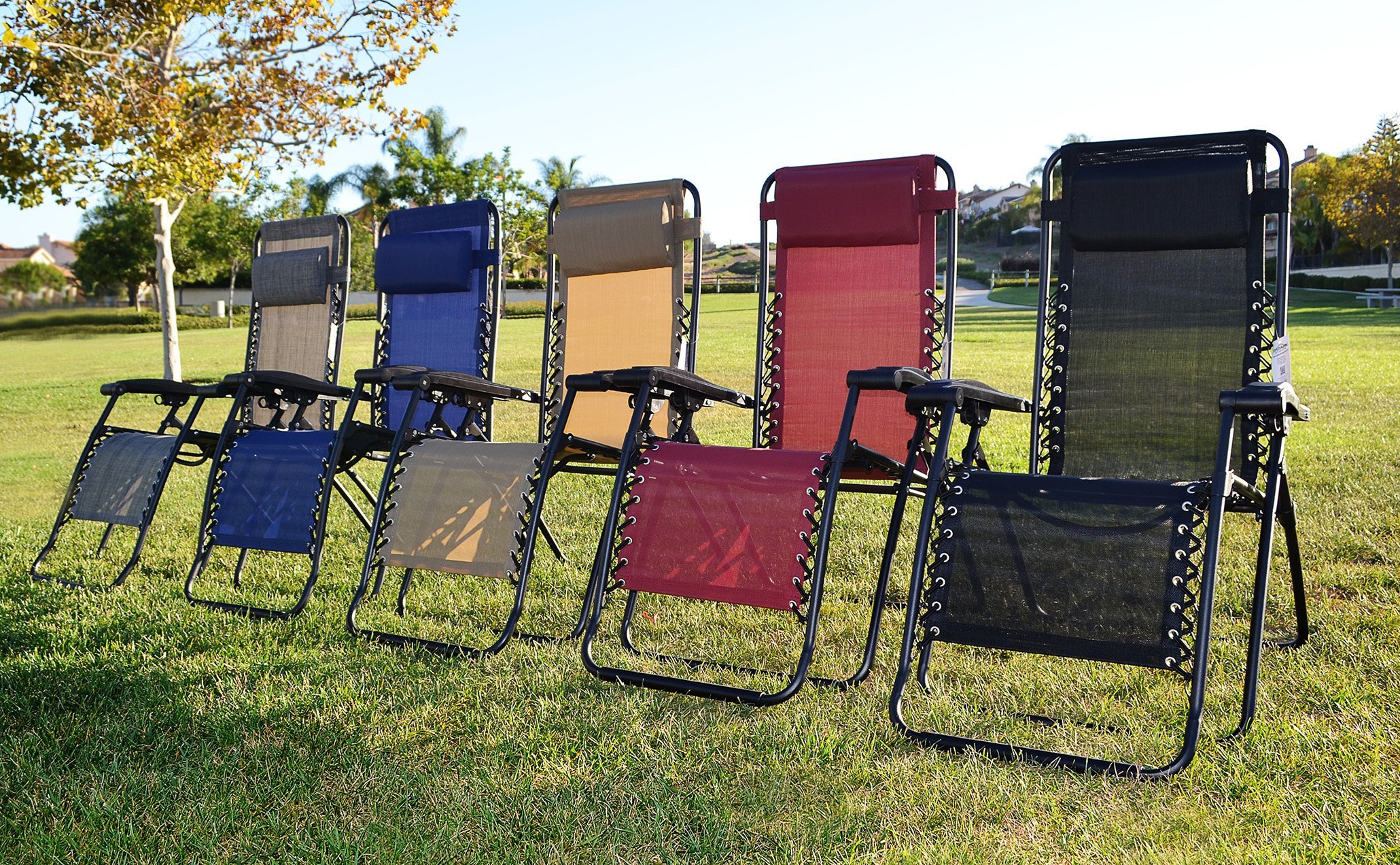 Best Portable Zero Gravity Recliner Chair for Outdoor Camping, Patio, Pool & Lawn - Adjustable Headrest, Lightweight & Foldable - Perfect for Relaxing in Backyard, Beach or Garden (Blue)