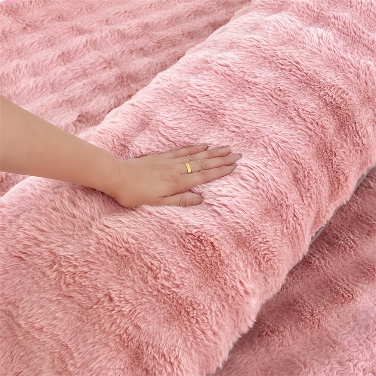 Luxury Super Soft Faux Rabbit Fur Body Pillow Cover - 19