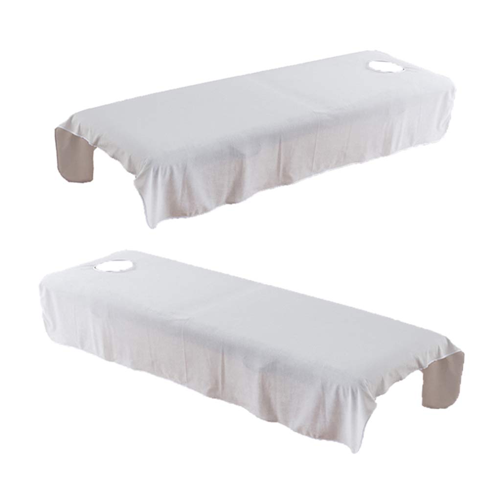 Shamjina 2-Pack Massage Table Sheets with Face Hole - Soft Beauty Bed Covers for Spa, Salon & Professional Massage Therapy - Waterproof & Hypoallergenic
