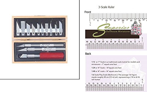 Miniature Hobby Knife Set for Dollhouse DIY - Precision Crafting Tools for Miniature Models, Mini Furniture & DIY Projects