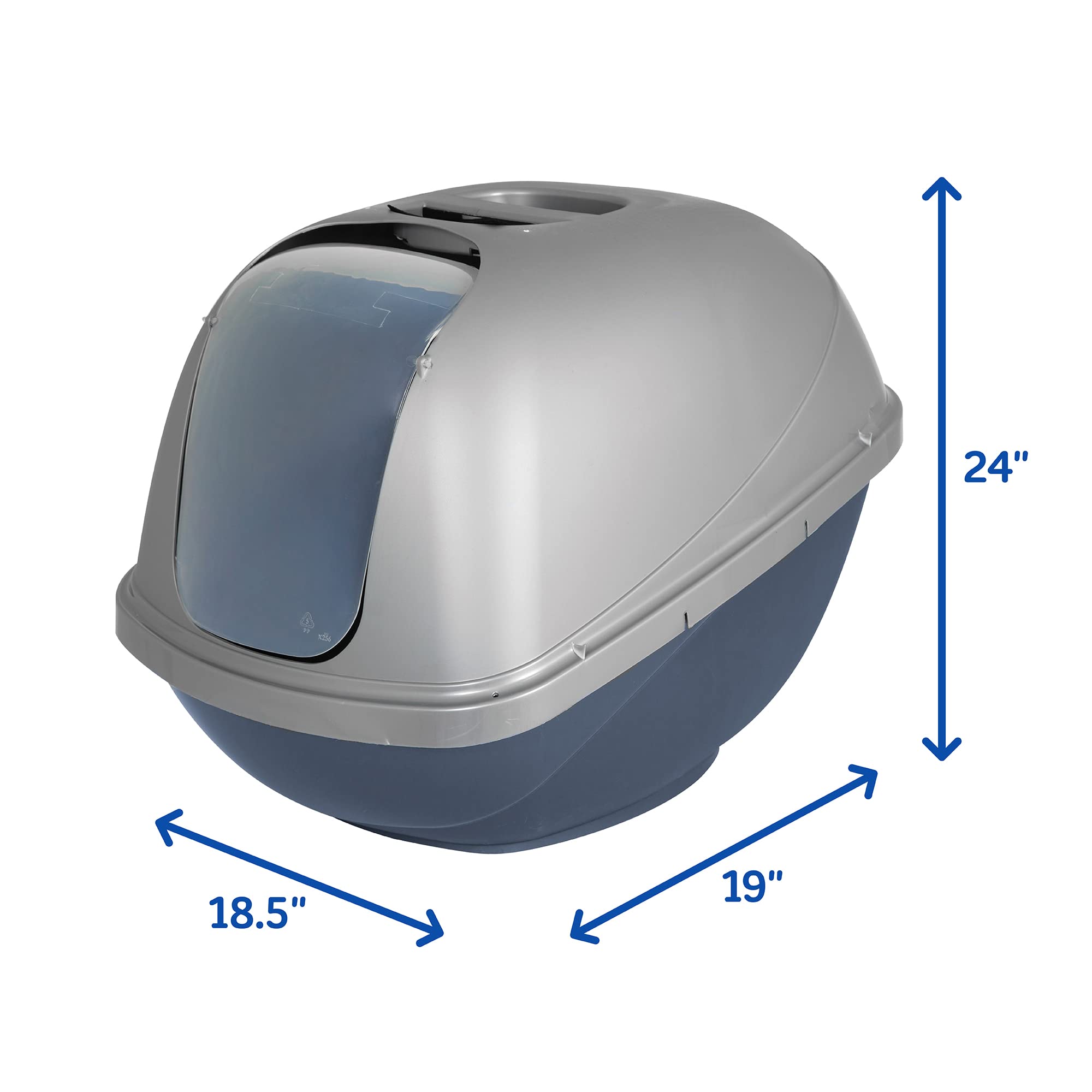 Petmate Basic Hooded Cat Litter Pan - Durable & Odor-Controlling Cat Litter Box Made in USA - Perfect for Small Spaces & Multi-Cat Homes