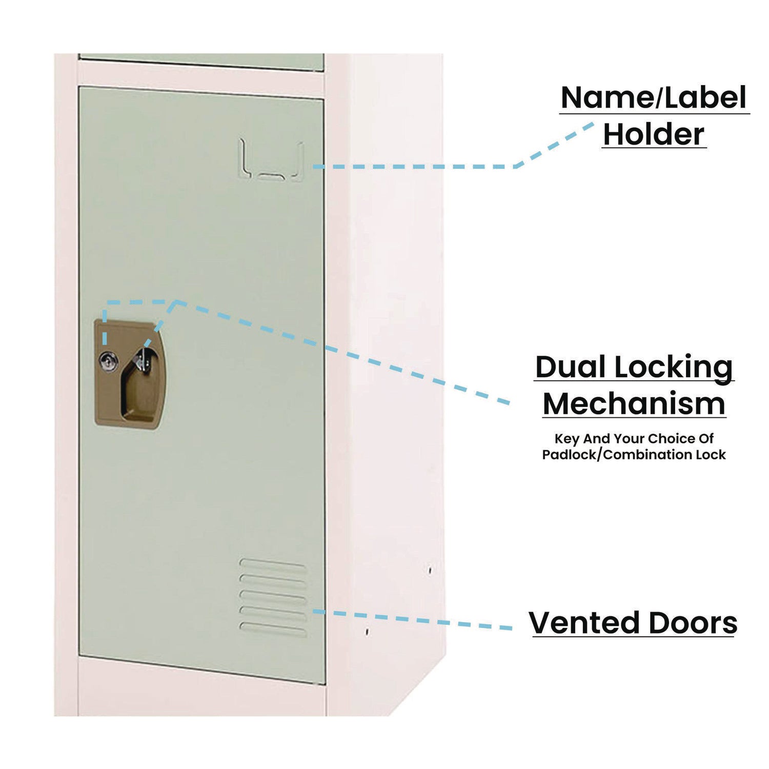 AdirOffice 3-Compartment Steel Storage Locker - 12
