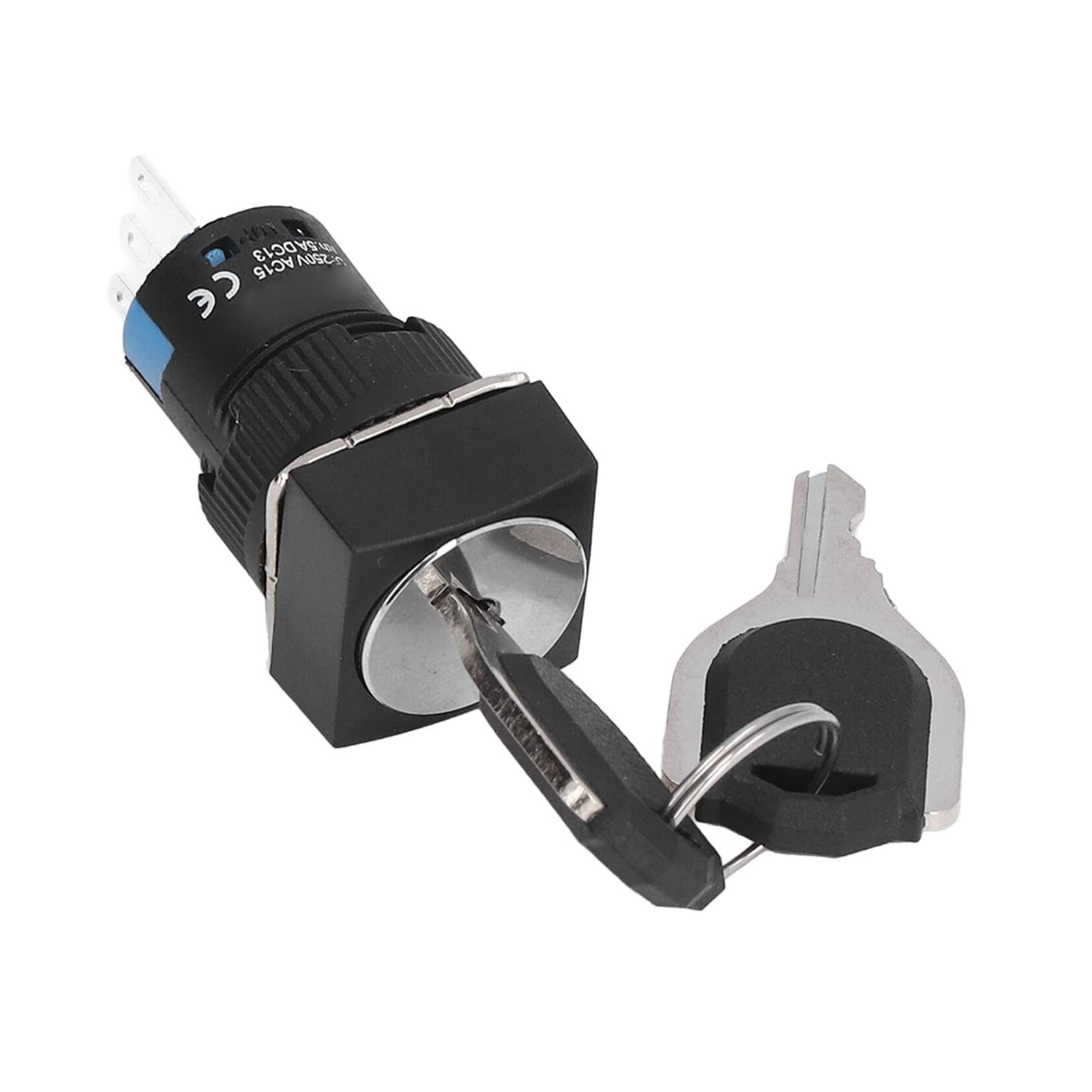 2-Position Square Key Selector Switch for Machine Tools - Durable Industrial Switch for Textiles & Light Industry Applications - Perfect for Control Panels & Equipment Safety Systems