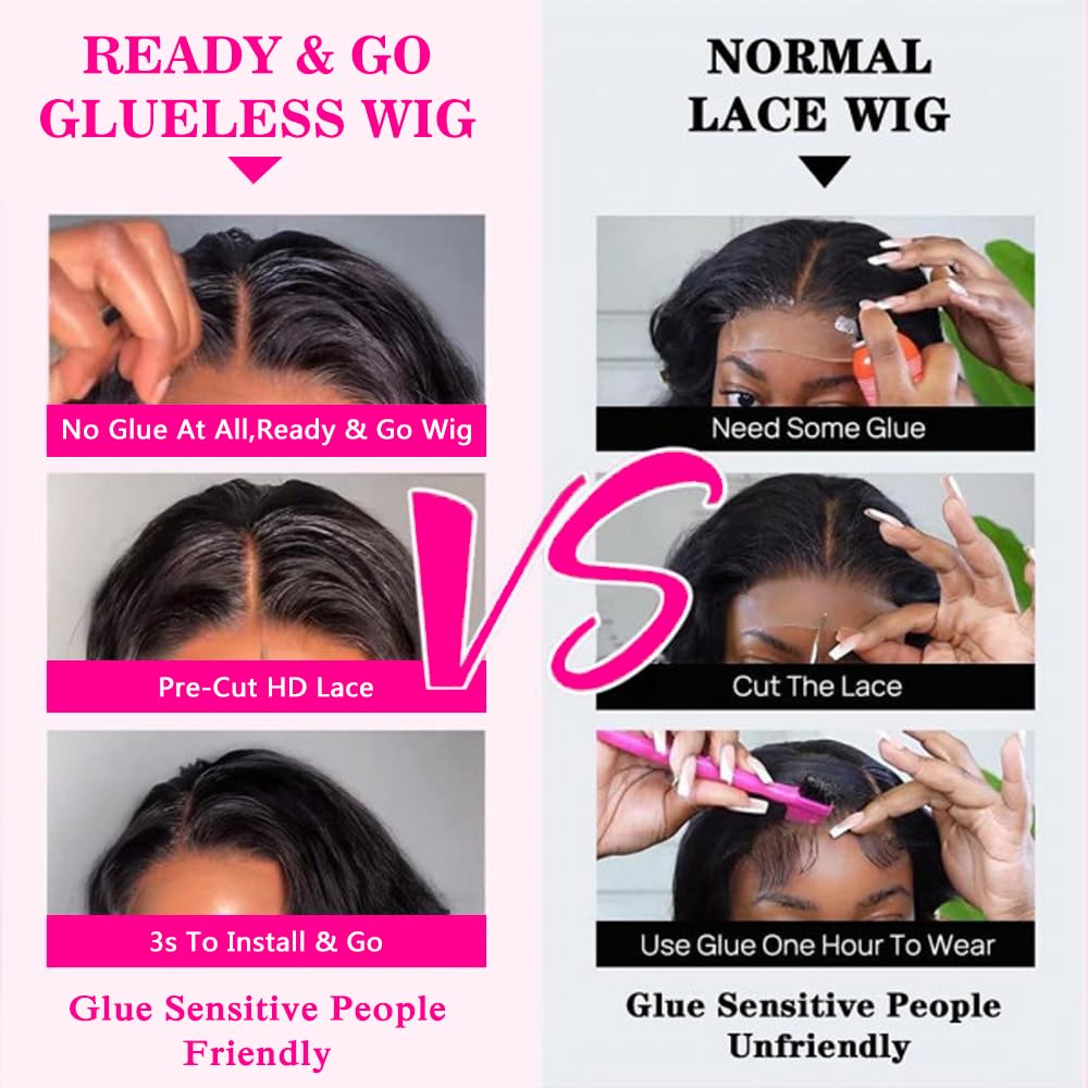 13x4 HD Lace Glueless Human Hair Wigs for Black Women - Pre Plucked Water Wave Lace Front Wigs with 200% Density Deep Curly Frontal | Perfect for Daily Wear, Special Occasions & Protective Styling