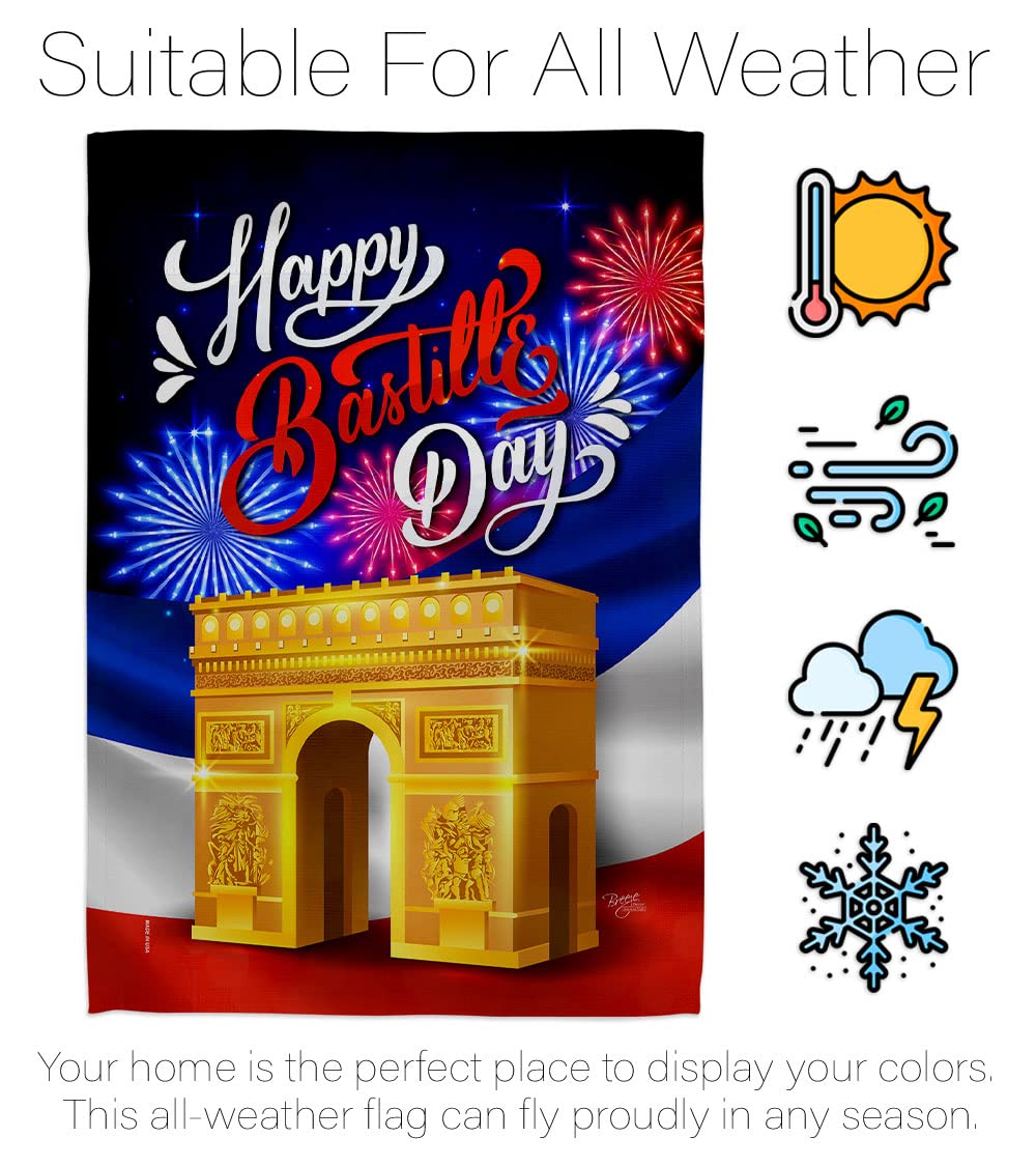 Bastille Day French Flag Set - Double-Sided Garden Decor for National Celebration