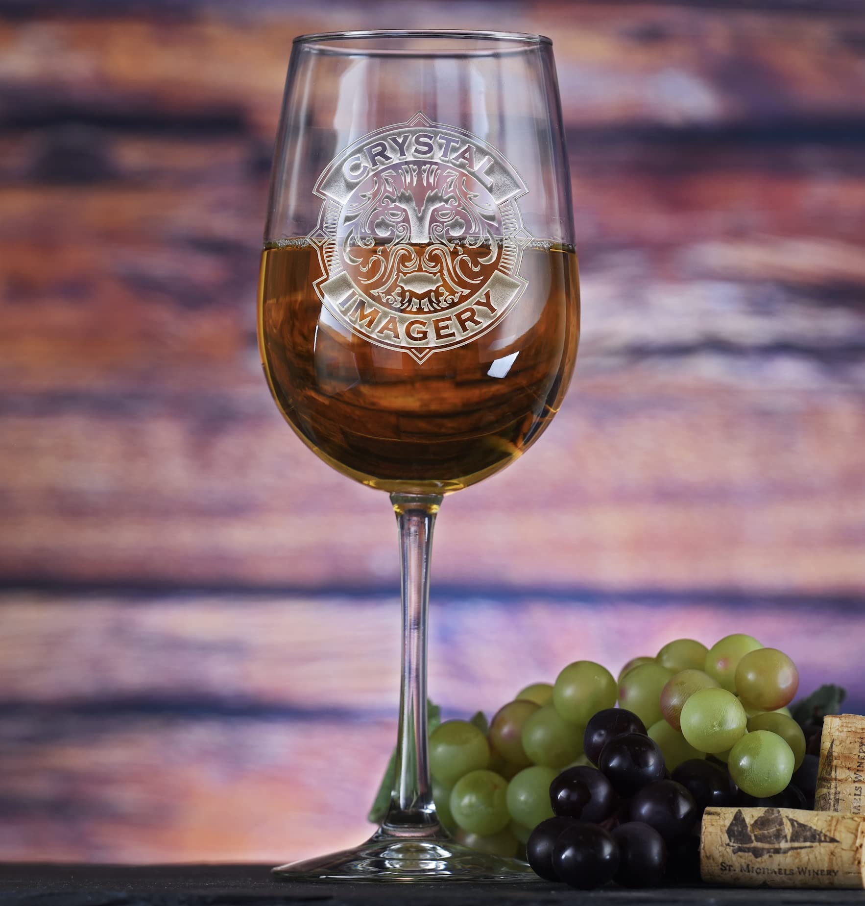Personalized Engraved Wine Glasses Set of 4 - Custom Logo Gift for Weddings, Anniversaries & Special Occasions - Perfect for Romantic Dinners & Party Entertaining
