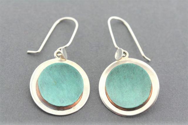 Handmade Copper Patina & Sterling Silver Cup Earrings - Boho Chic Jewelry for Women - Perfect for Everyday Wear & Special Occasions