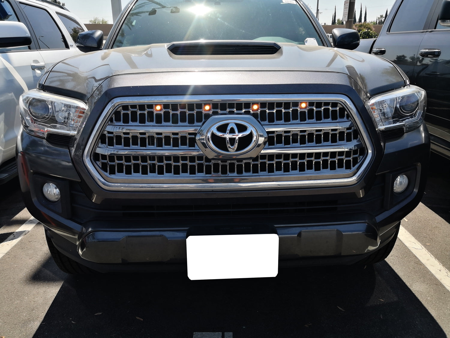 4-Piece Raptor Style 3W Amber LED Grille Lights Kit for 2016-2023 Toyota Tacoma with TRD Grill - Off-Road, Truck Accessories & Night Driving Safety Lights