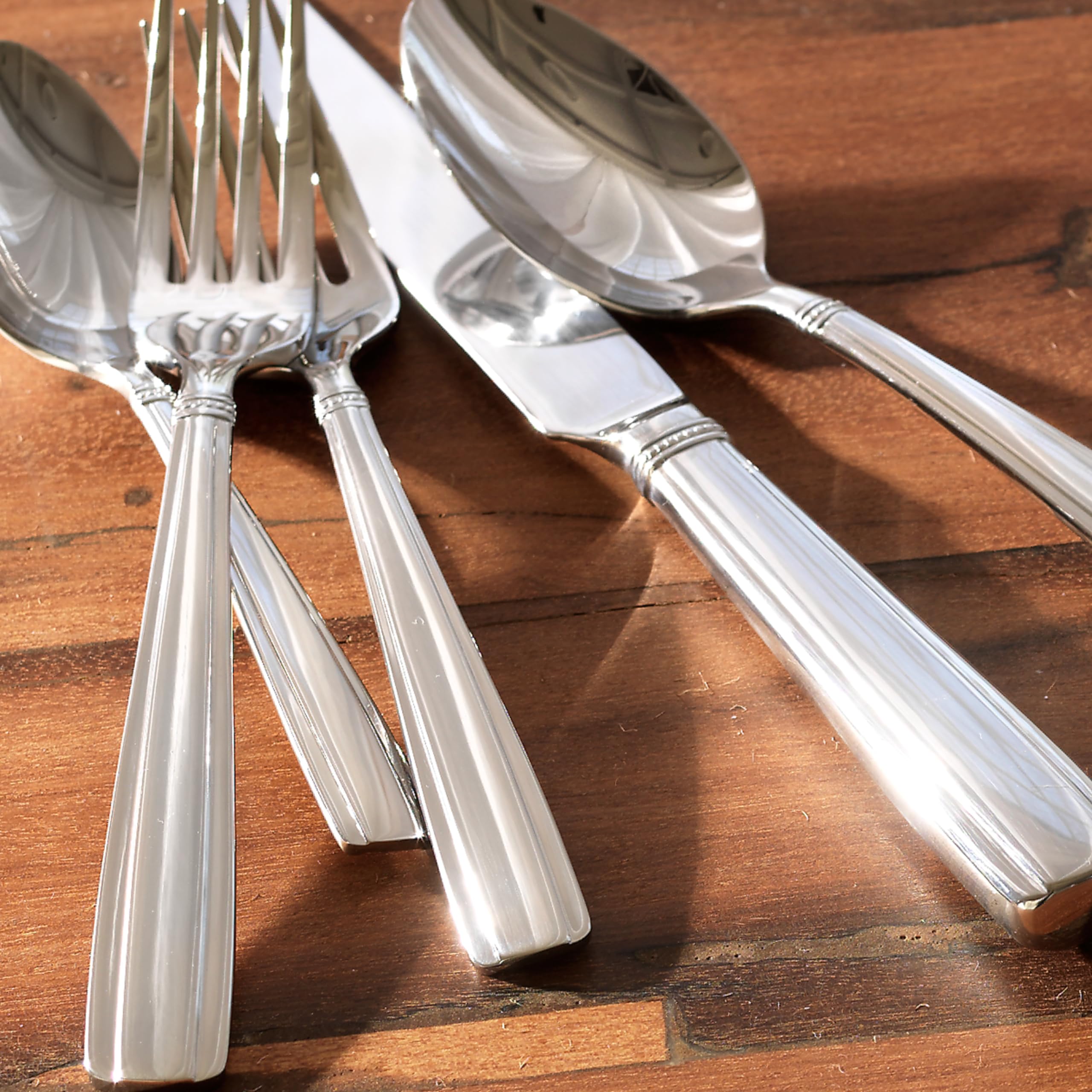Reed & Barton Crescendo II 65-Piece Silver Flatware Set - Elegant Stainless Steel Cutlery for Fine Dining & Special Occasions
