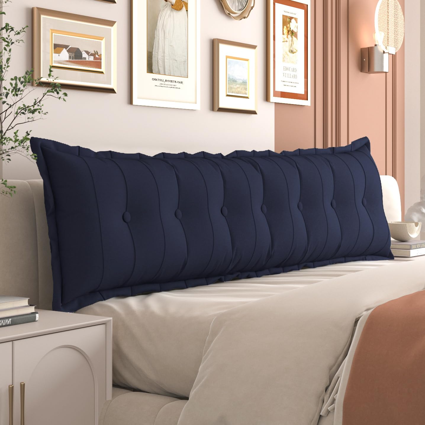 King Size Headboard Pillow - Soft Bolster Pillow for Daybeds, Beds & Couches with Removable Decorative Cover - Perfect for Bedroom, Living Room & Home Decor