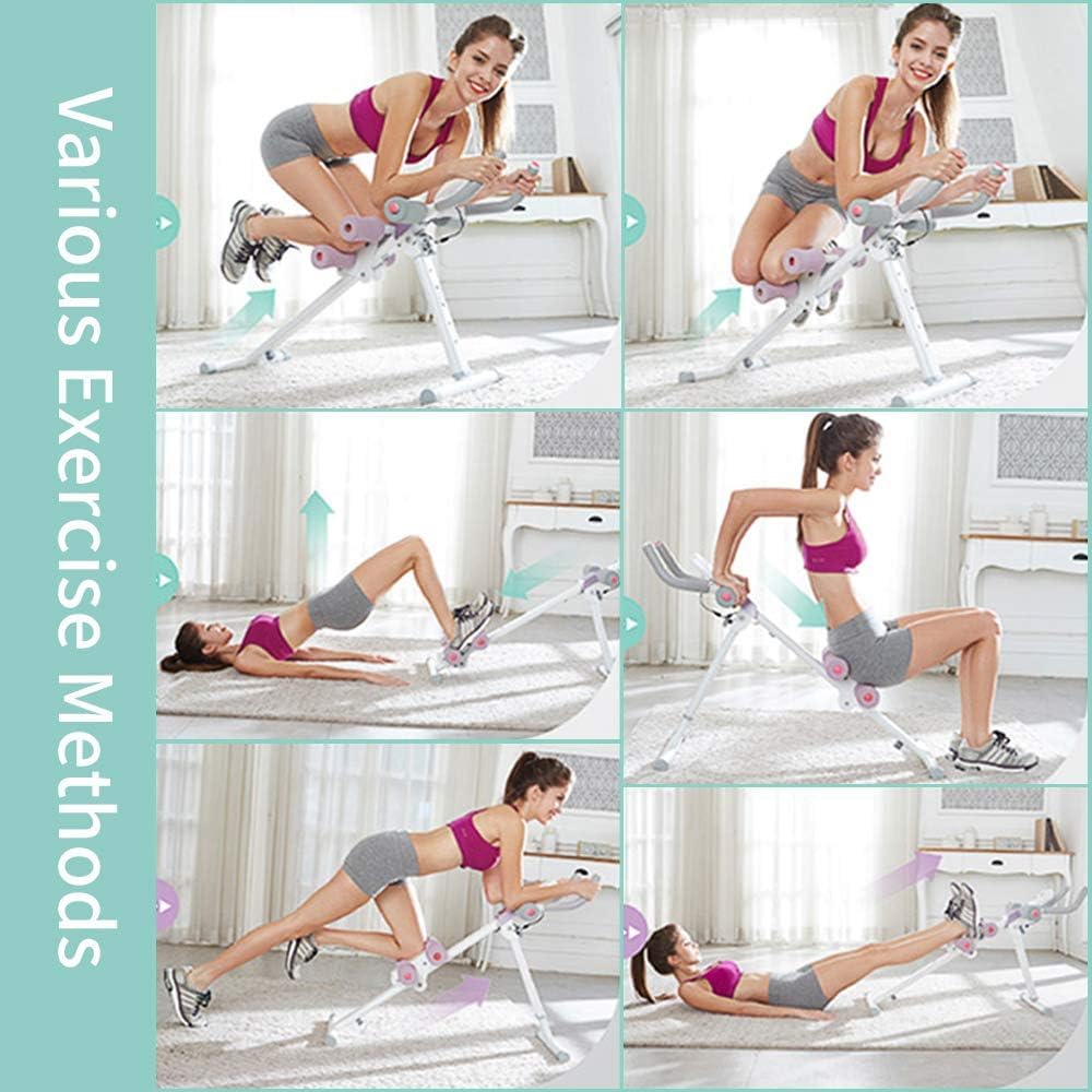 Leikefitness Adjustable Ab Trainer Machine - Full Body Workout Equipment for Core, Waist, Legs & Buttocks with LCD Monitor (AB9300) - Perfect for Home Gym & Fitness Training