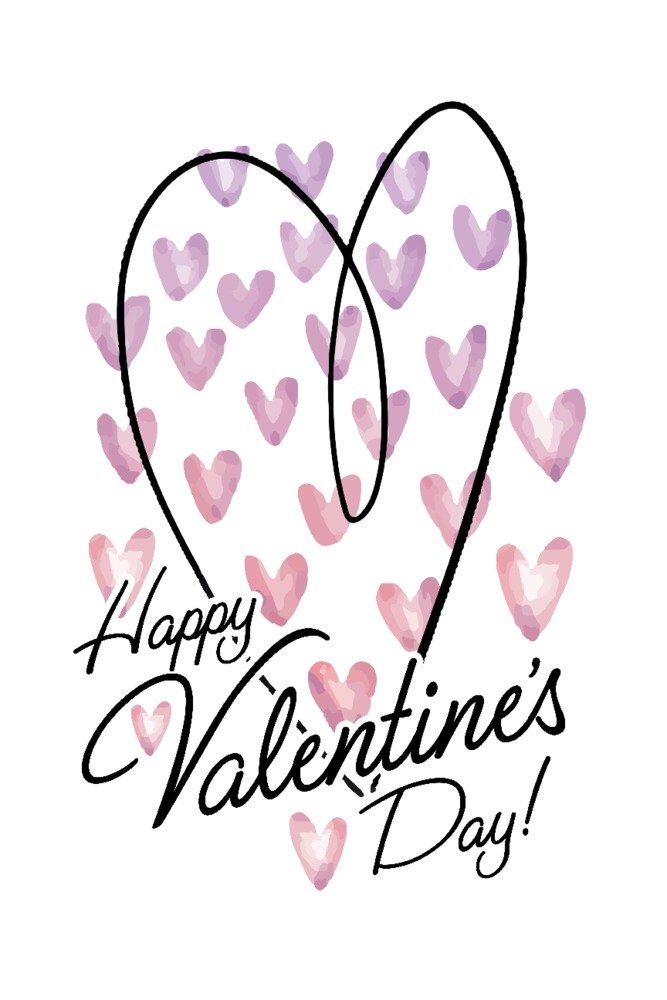 Lantern Press Happy Valentine's Day Hearts Wall Art - 24x36 Wrapped Canvas for Home Decor, Romantic Gift for Couples - Perfect for Living Room, Bedroom & Anniversary Presents