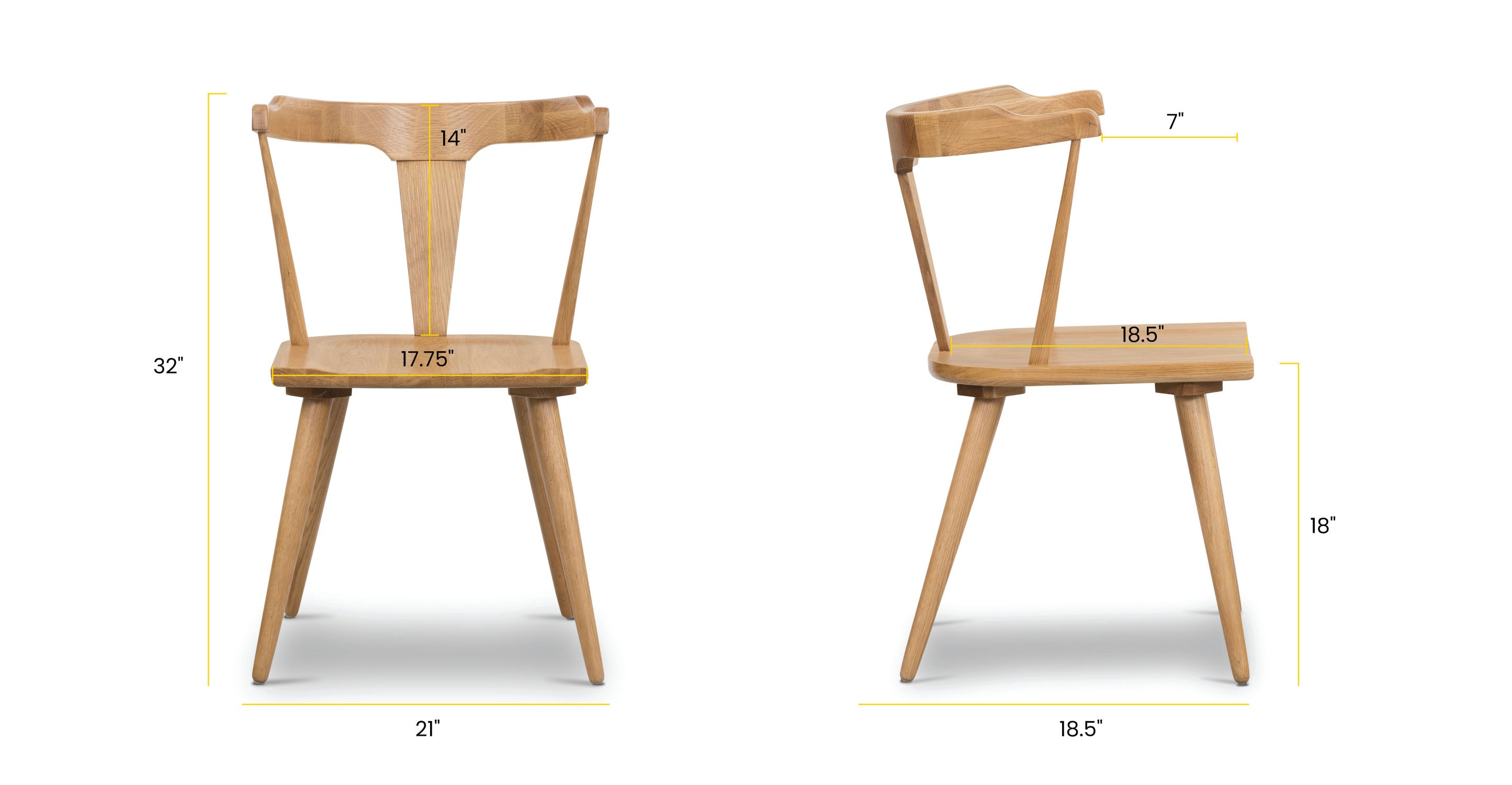 Enzo Dining Chair - Modern Wooden Dining Room Chair with Upholstered Seat - Perfect for Kitchen, Dining Room, and Home Office