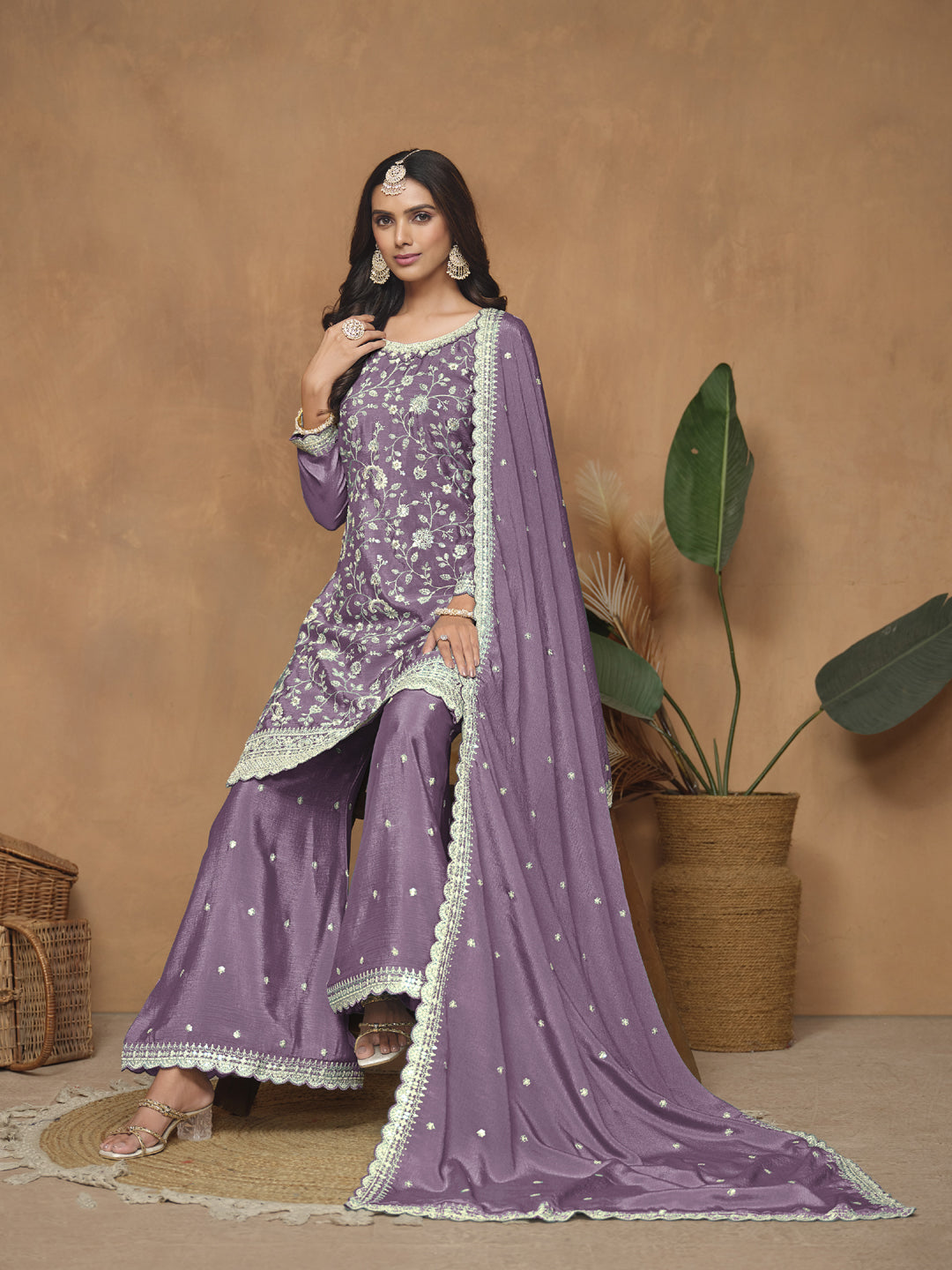 Elegant Aqua Blue Designer Palazzo Suit with Heavy Embroidery & Sequins Work | Perfect for Weddings, Parties & Festive Occasions