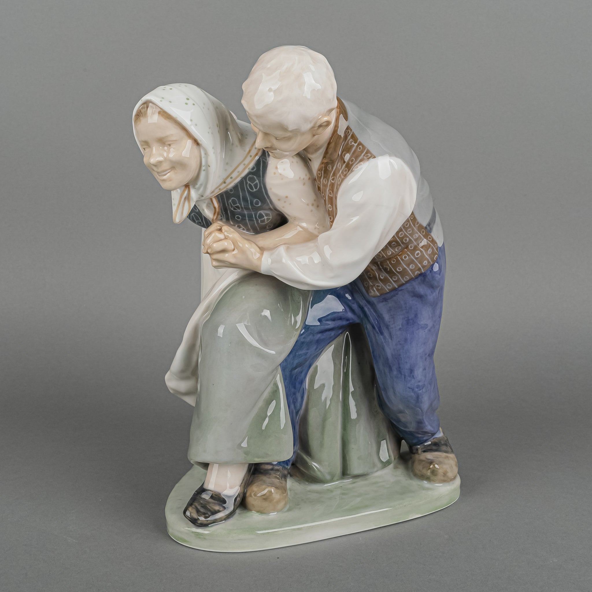 Royal Copenhagen Dancing Peasant Couple Figurine 1326 | Vintage Porcelain Collectible | Perfect for Home Decor & Gift Giving