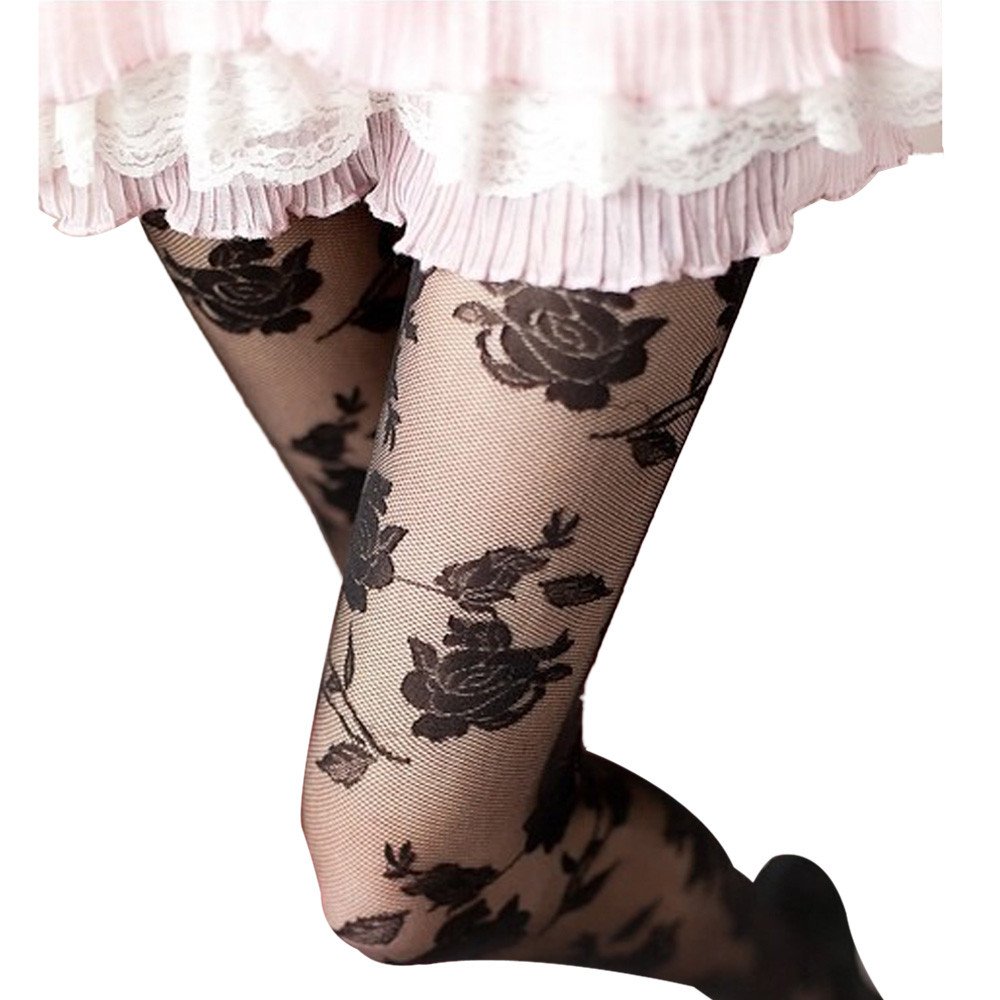 Sexy High Waisted Rose Fishnet Stockings for Women - Thigh High Pantyhose Tights, One Piece Lingerie for Date Night & Boudoir Photography