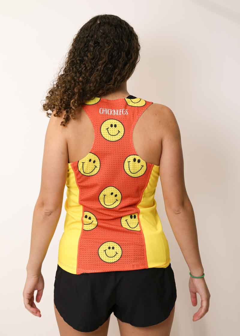 Women's Smileys Performance Singlet - Breathable Workout Tank Top for Running & Gym - Comfortable Athletic Activewear for Women