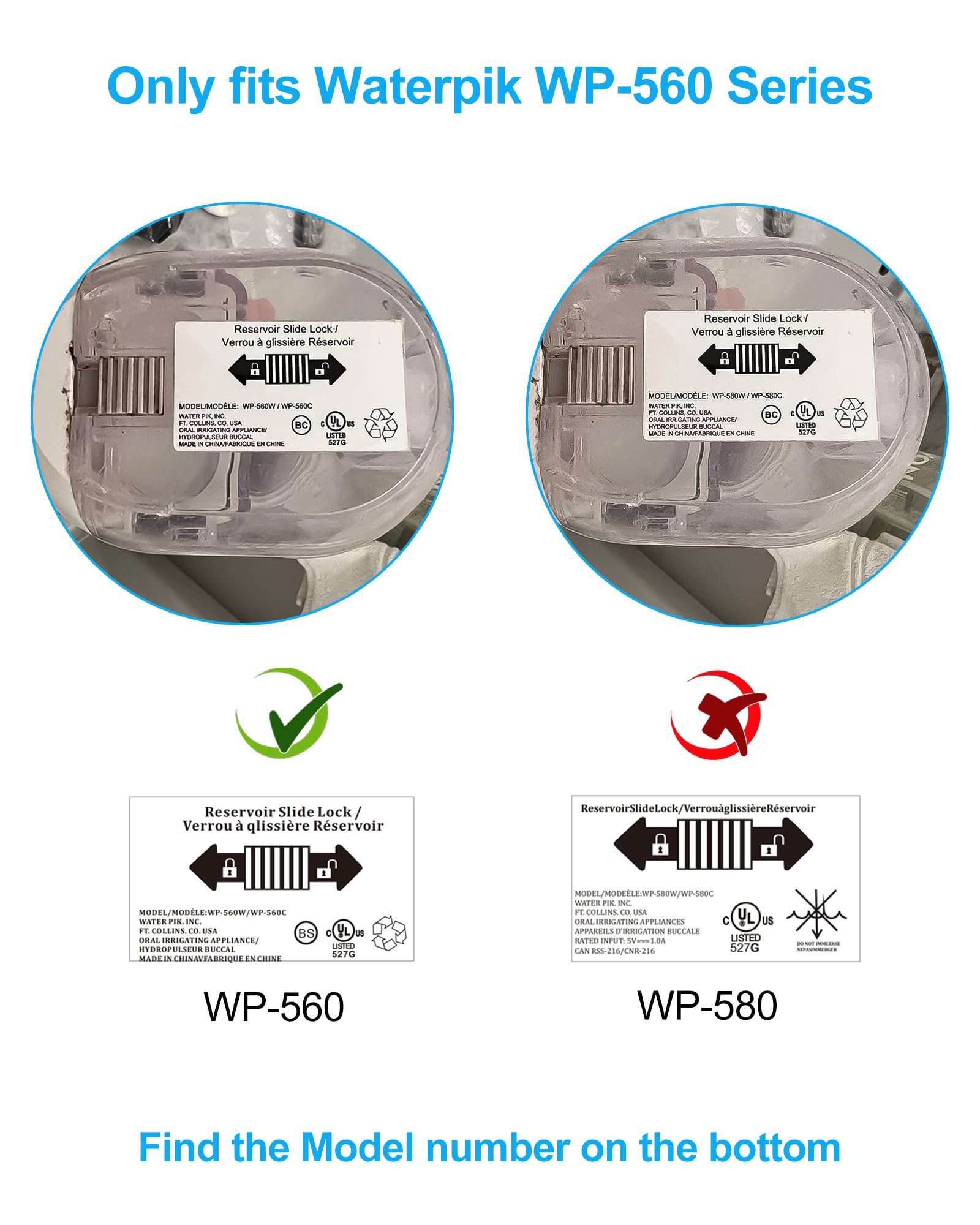 **WUKUR Replacement Magnetic Charger Cord for Waterpik Water Flosser - 5.9FT Power Cord Compatible with WP-560, WP-562, WP-563, WP-567 Models - Perfect for Home & Travel Dental Care**