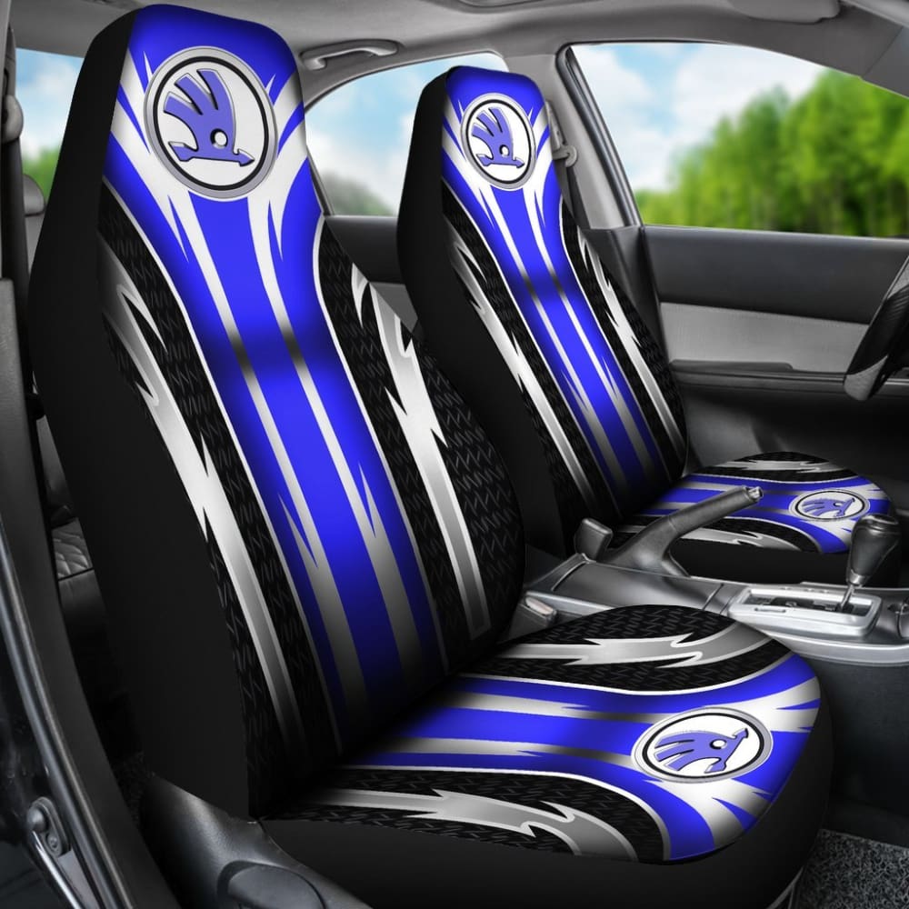 Premium 2-Piece Front Skoda Seat Covers - Blue (Model 144627) | Universal Fit for Skoda Vehicles | Waterproof & Durable Car Seat Protectors for Daily Commute, Road Trips & Family Travel