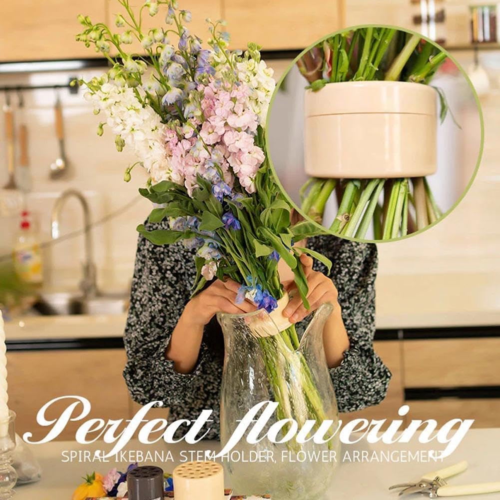 Spiral Ikebana Flower Stem Holder for Vases - Green DIY Floral Arrangement Accessory - Perfect for Bouquets, Centerpieces & Japanese Style Ikebana Decor