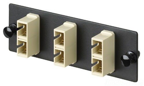 Panduit FAP6WAQDSCZ 6-Port Multi-Mode Fiber Optic Adapter Panel with Zirconia Ceramic Split Sleeve (Aqua) - Ideal for Data Centers & Network Rack Installations