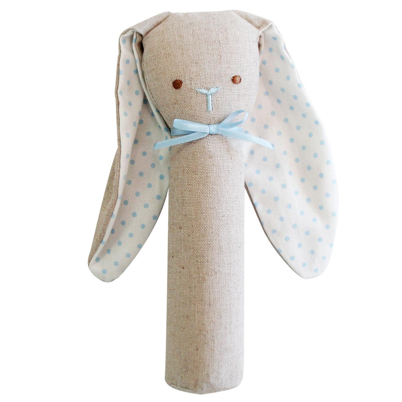 Alimrose Bunny Rattle and Squeaker Toy - Soft Plush Teether for Babies & Toddlers - Perfect for Sensory Play, Early Learning, and Newborn Gifts
