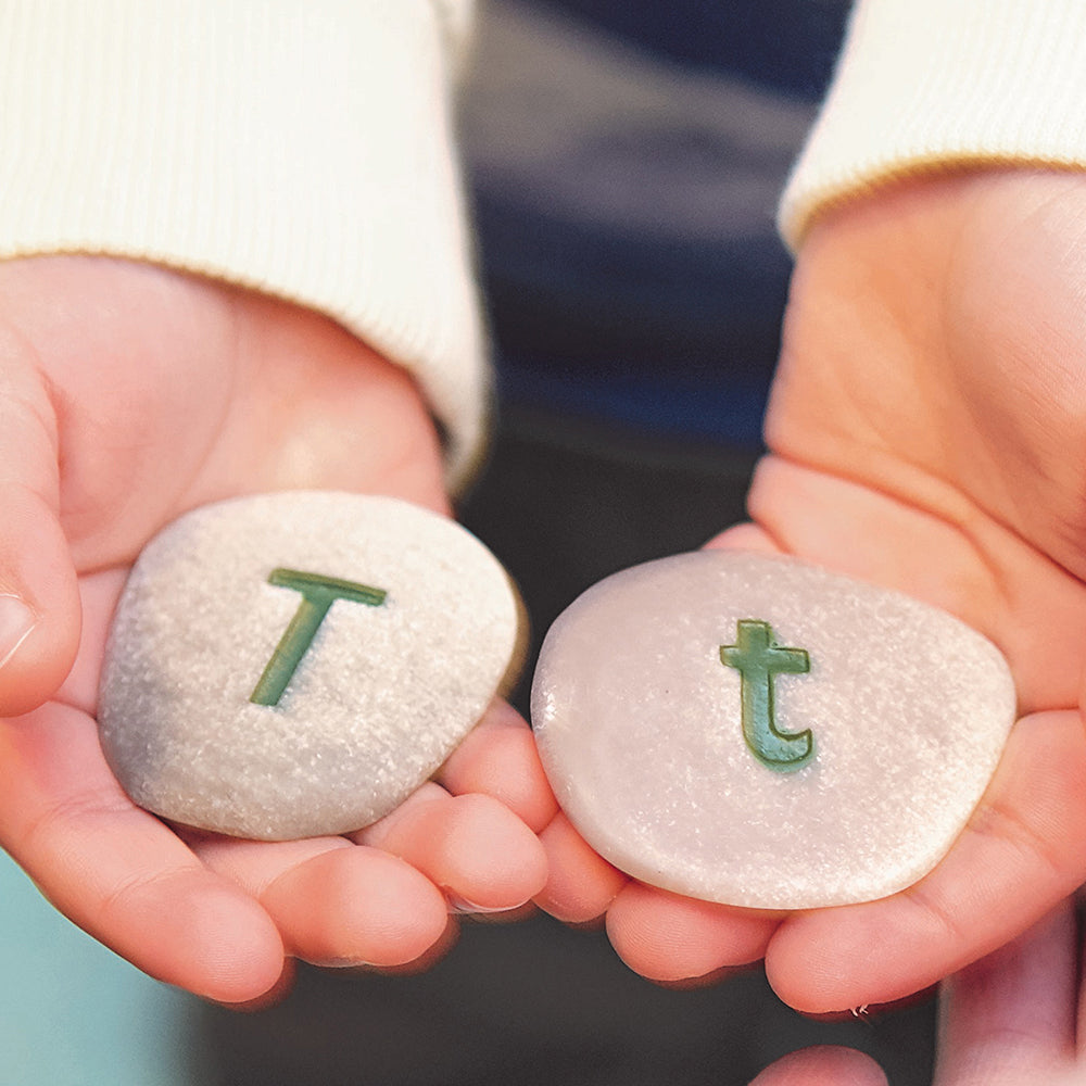 Yellow Door® Tactile Alphabet & Number Pebbles - Sensory Learning Stones for Kids - Perfect for Early Literacy, Counting Practice & Montessori Classrooms