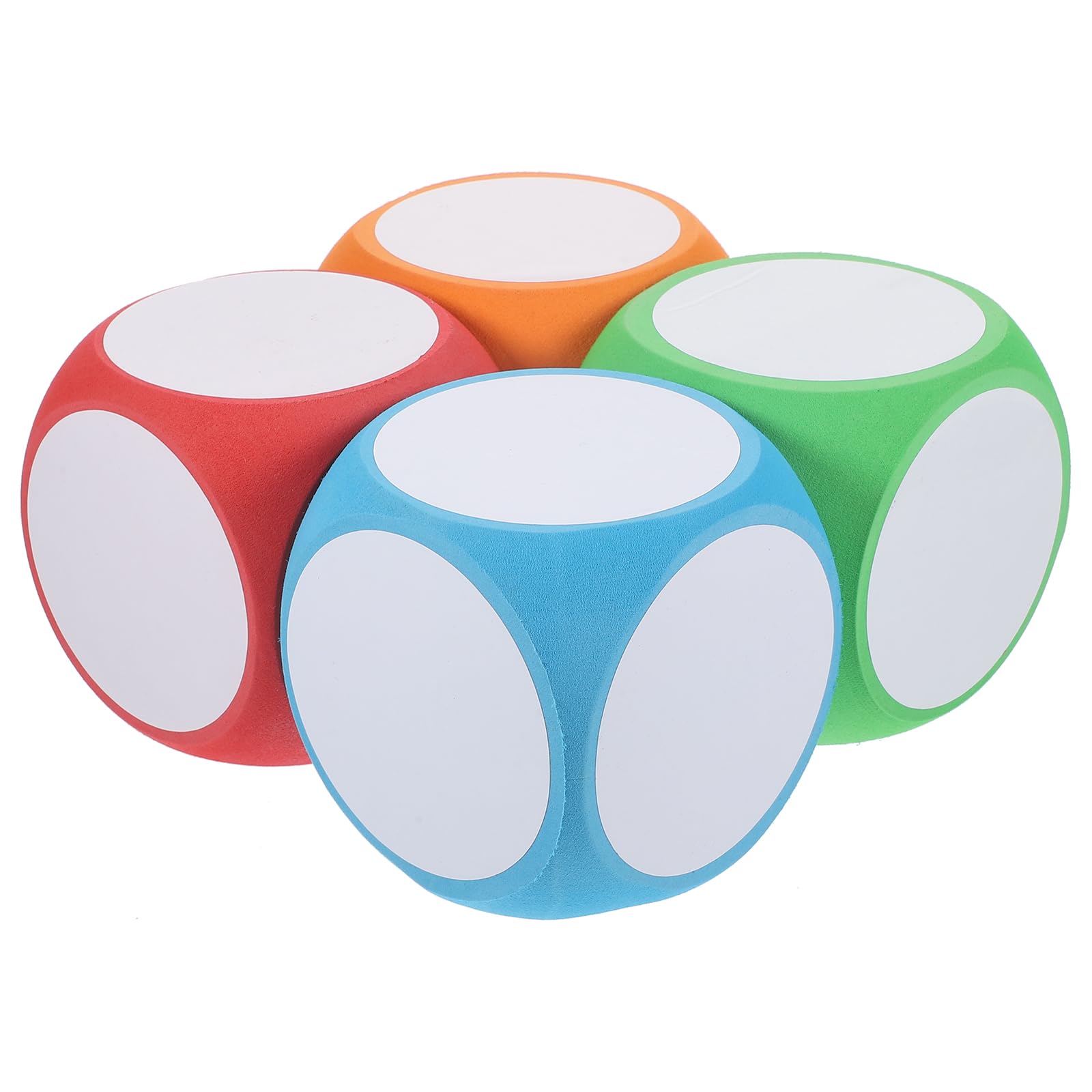 4 Inch Dry Erase Blocks - 4 Pack Foam Blank Dice for Classroom, Teaching & Learning Games | Writable & Wipe-Off Educational Props for Math, Language Arts & Group Activities