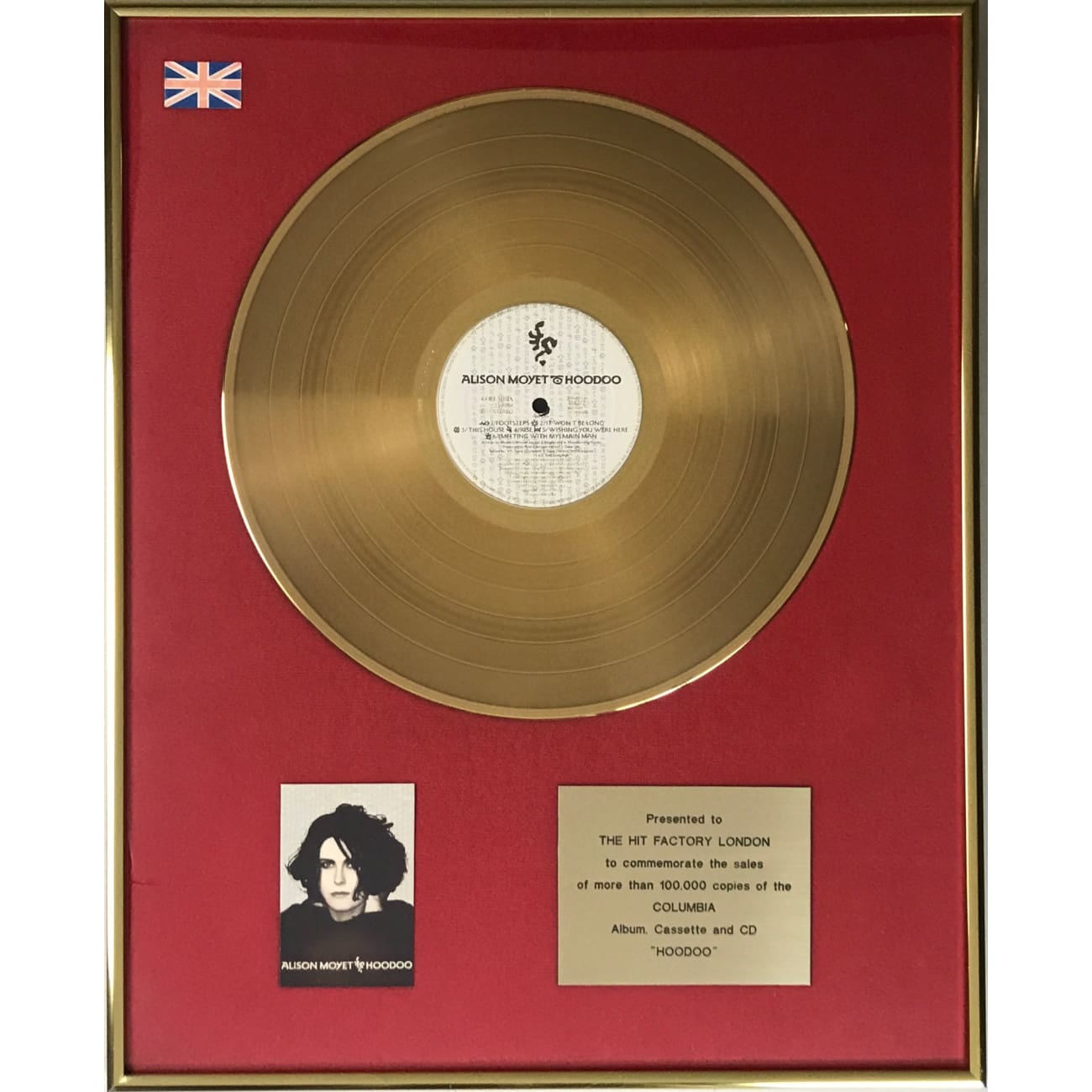 Alison Moyet Hoodoo Vinyl LP - Columbia Records UK Gold Award Winner - Perfect for Music Collectors & Vintage Vinyl Enthusiasts