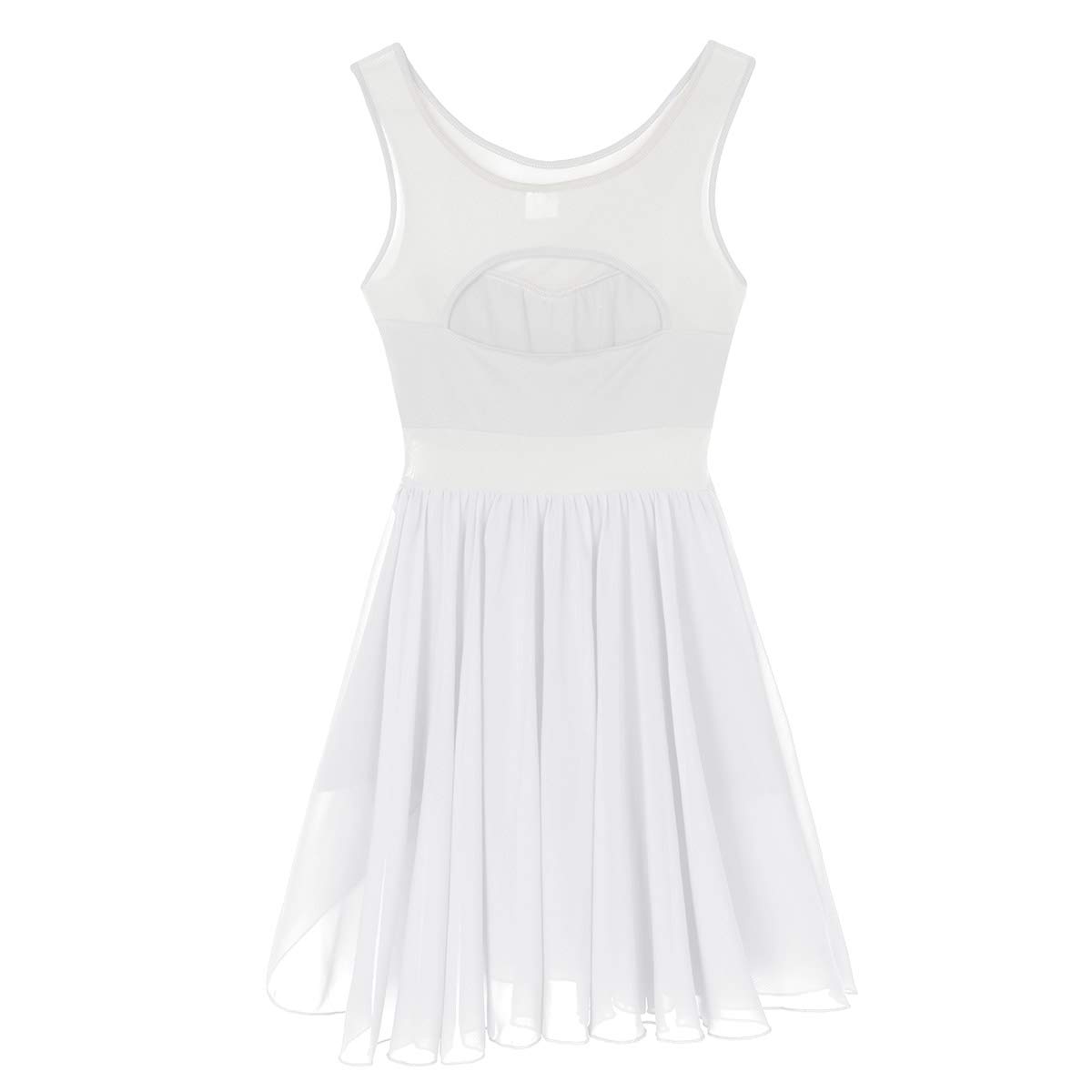 Elegant V-Neck High-Low Ballet Leotard Dress for Women - Lyrical Dance Costume & Gymnastics Wear | Perfect for Performances, Recitals & Dance Competitions