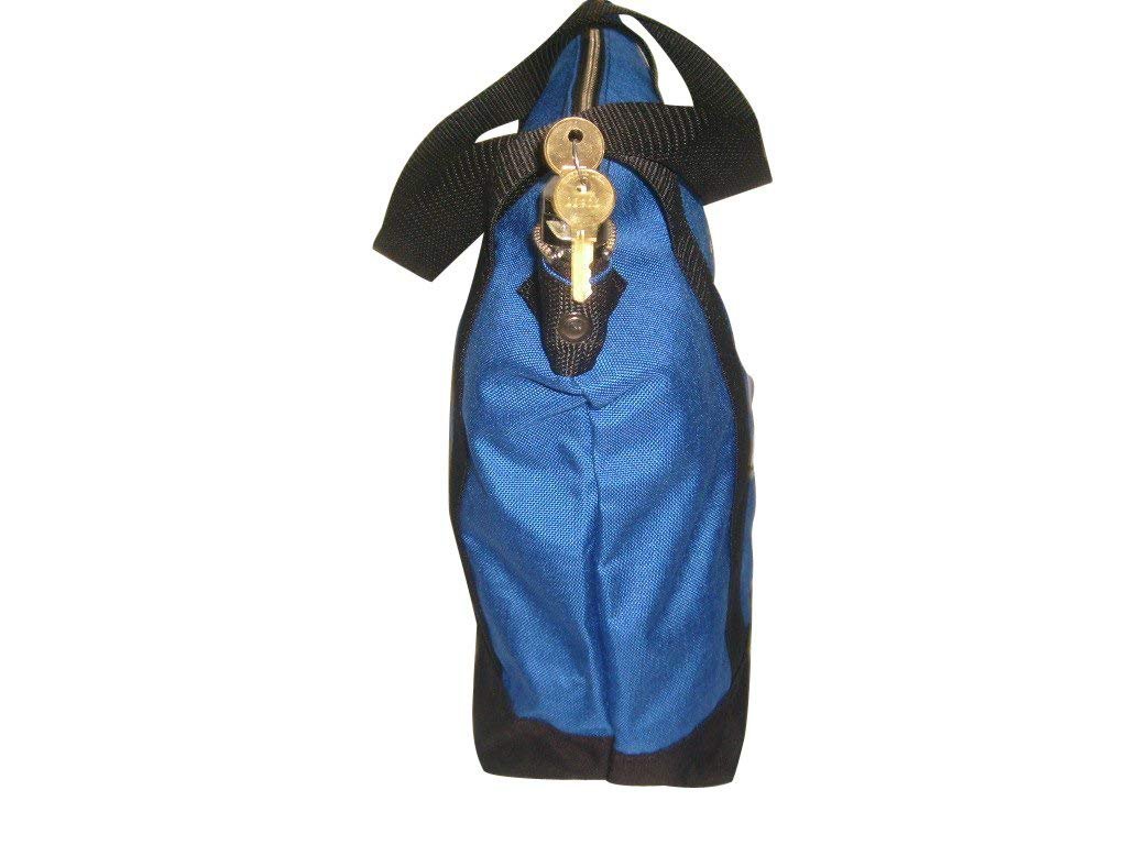 Secure Deposit Bag with Pop Lock & 2 Keys - Waterproof Bank Bag for Cash, Documents & Valuables - Made in USA (Blue) - Ideal for Businesses, Couriers & Personal Storage
