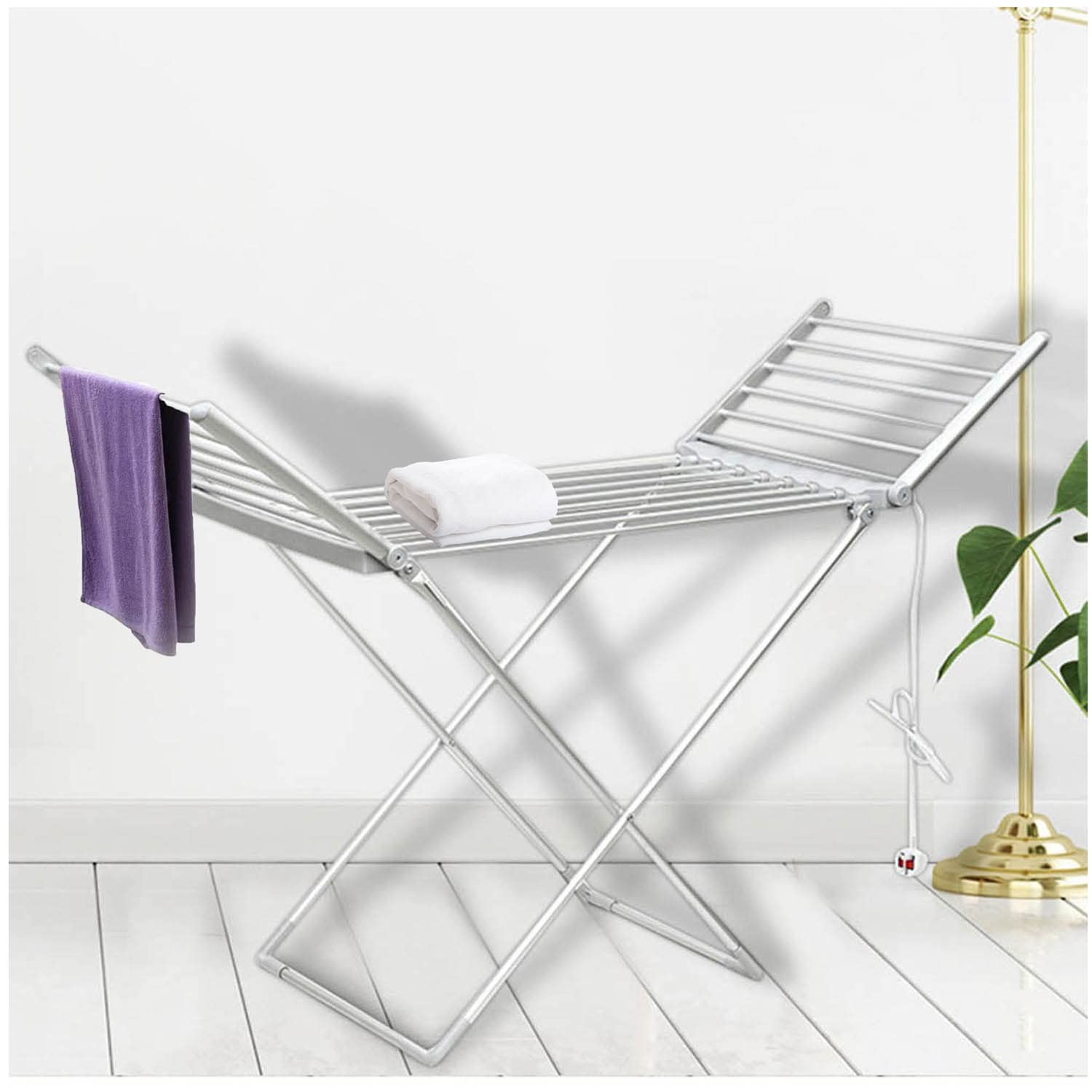 Portable Electric Clothes Dryer with 18 Heated Bars - Foldable Winged Design, 45-55℃ Constant Temperature for Fast Drying | Perfect for Socks, Bed Sheets, Shirts & Towels | Space-Saving Laundry Solution for Apartments, Dorms & Travel