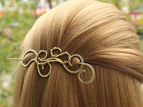 Hammered Hair Clip Barrette with Hair Stick - Unique Hair Accessories for Women | Perfect for Weddings, Parties & Everyday Styling