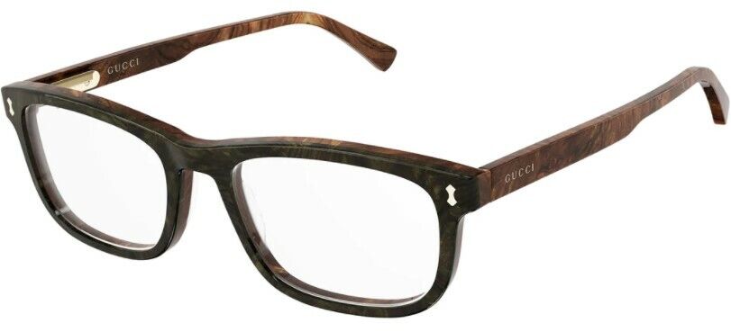 Gucci GG 1046O 006 Brown Rectangle Unisex Eyeglasses - Classic Designer Optical Frames for Men & Women - Perfect for Work, Reading & Fashion Accessories