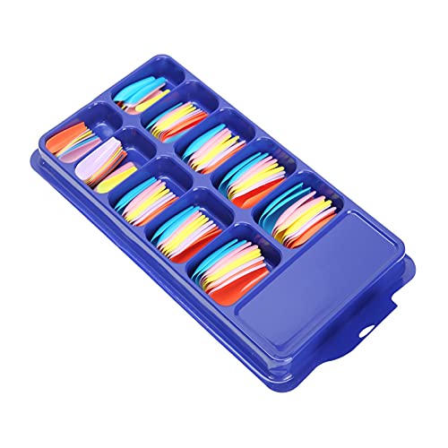 Colorful Acrylic Nail Tips Kit - 24pcs Full Cover False Nails with Glue for Home Salon, Ballerina Shape Professional Manicure Set (05 Colors) | Perfect for Parties, Weddings & Daily Nail Art