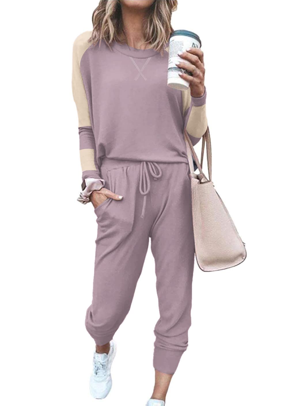 ETCYY Women's Lounge Sets - Soft Sweatsuits Two Piece Outfit with Long Sleeve & Pants for Workout, Yoga, and Home Relaxation | Comfortable Athletic Tracksuits for Casual Wear & Gym