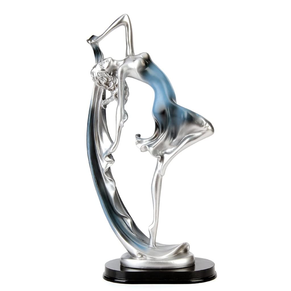 Graceful Ballet Girl Resin Sculpture - Elegant Ballerina Figurine for Home Decor, Desktop Accessories | Blue Dancing Statue | Perfect for Living Room, Bedroom & Office Decoration